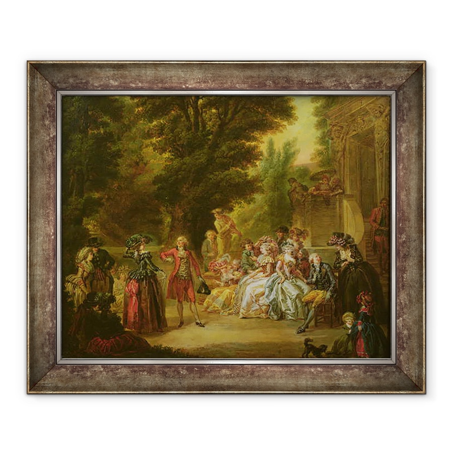 Tablou inramat - Francois Louis Joseph Watteau - Minuetul sub stejar, 70 x 85 cm