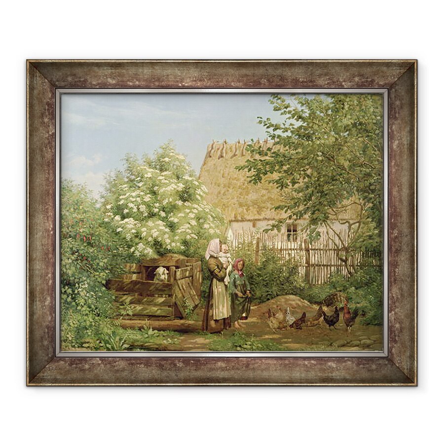 Tablou inramat - Frederick Christian Lund - Hranirea puilor, 90 x 110 cm