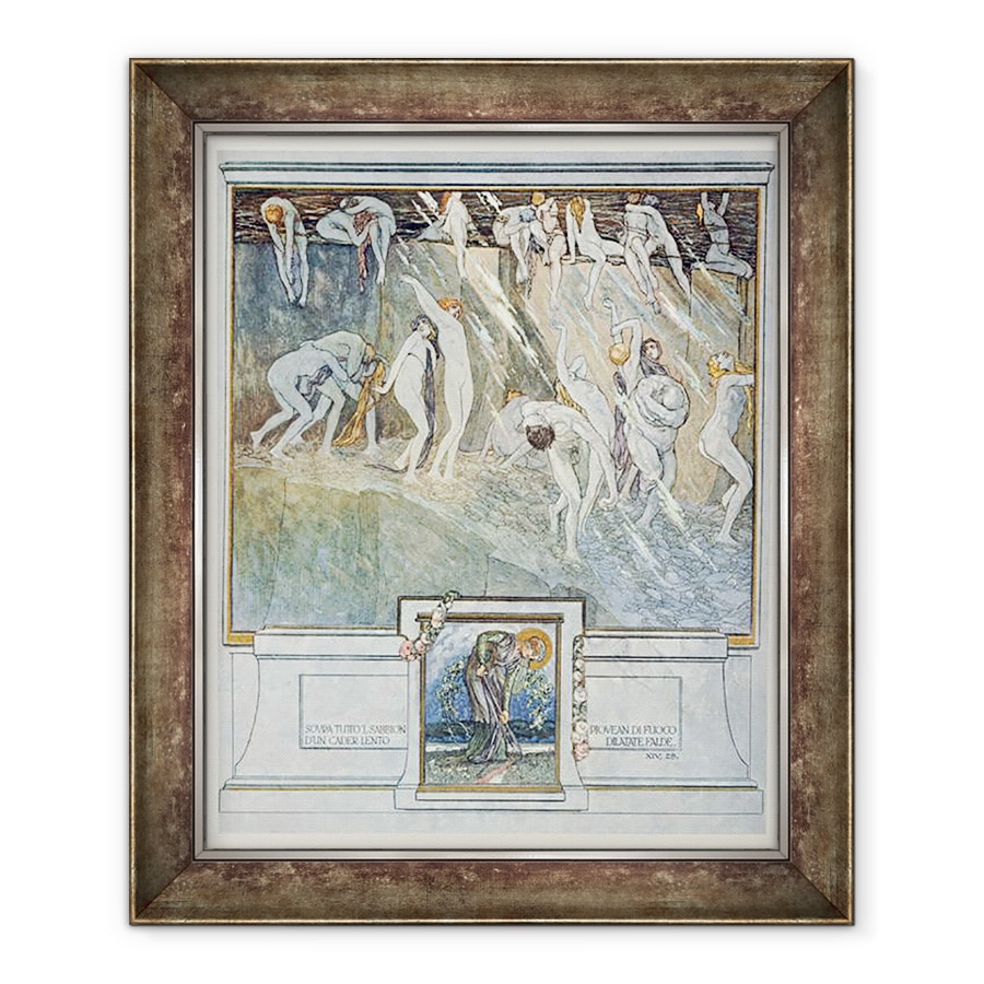 Tablou inramat - Franz von Bayros - Ilustratie din Comedia divina a lui Dante, Inferno, Canto XIV. 28, 70 x 85 cm