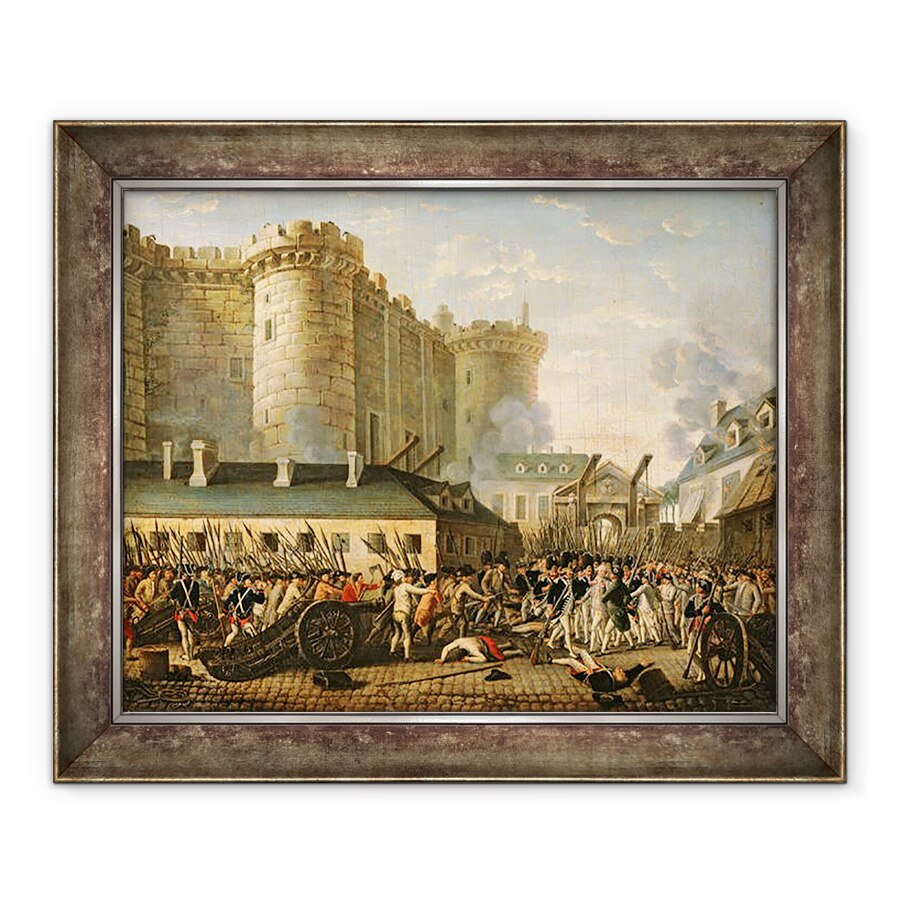Tablou inramat - Scoala Franceza - Luarea Bastiliei, 70 x 85 cm