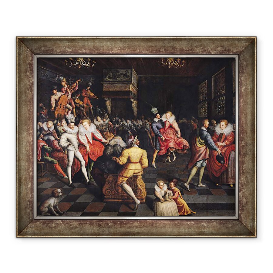 Tablou inramat - Scoala Franceza - Mingea de la Curtea de Valois, 70 x 85 cm