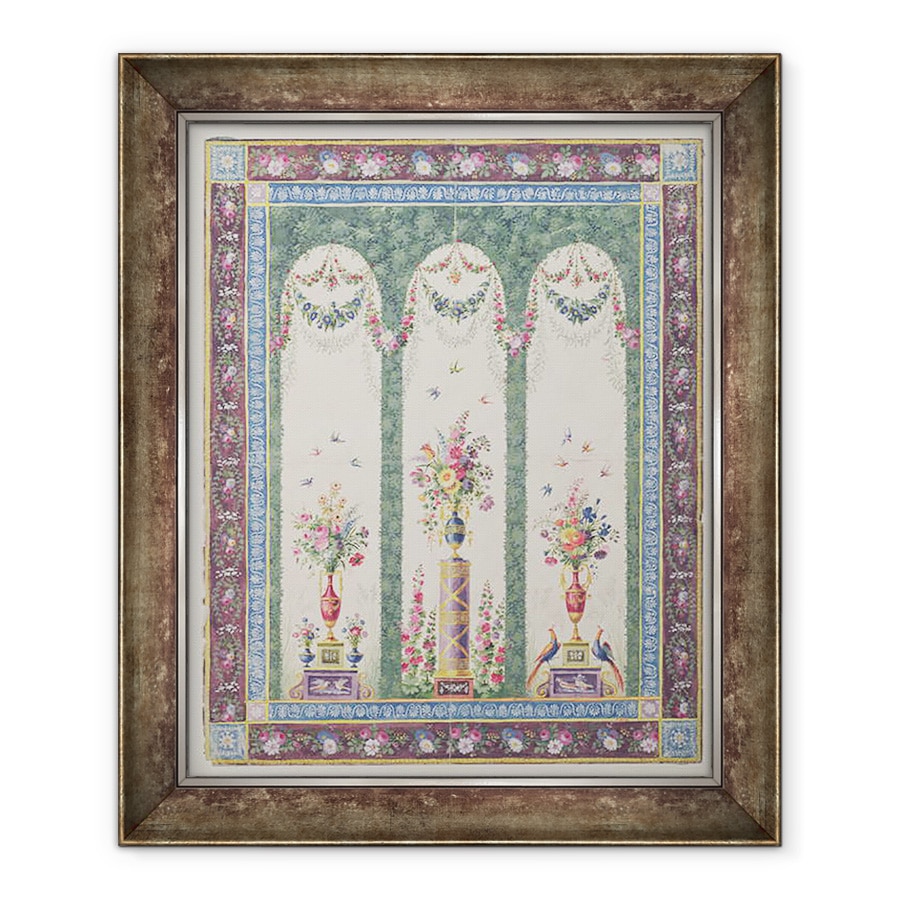 Tablou inramat - Scoala Franceza - Design decorativ pentru un foisor de gradina sau loggie, 70 x 85 cm