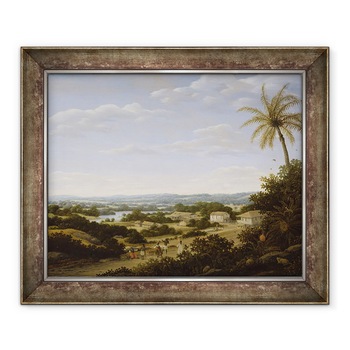 Tablou inramat - Frans Jansz Post - Peisaj brazilian cu localnicii pe un drum care se apropie de un sat, 70 x 85 cm Tablou inramat - Frans Jansz Post - Peisaj brazilian cu localnicii pe un drum care se apropie de un sat, 70 x 85 cm