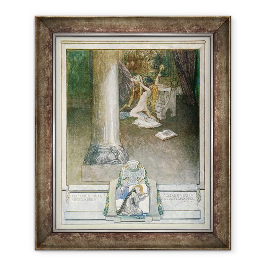 Tablou inramat - Franz von Bayros - Ilustratie din Comedia divina a lui Dante, Inferno, XVIII - 55, 70 x 85 cm