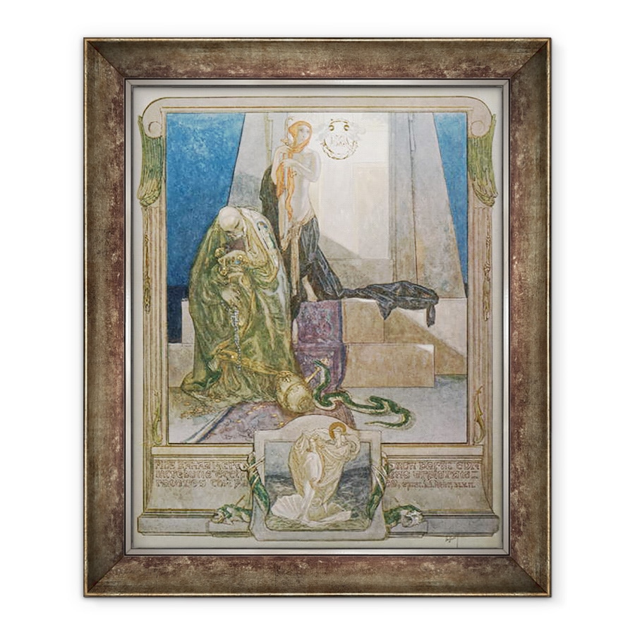 Tablou inramat - Franz von Bayros - Ilustratie din Comedia divina a lui Dante, Paradise, Canto IX, 90 x 110 cm