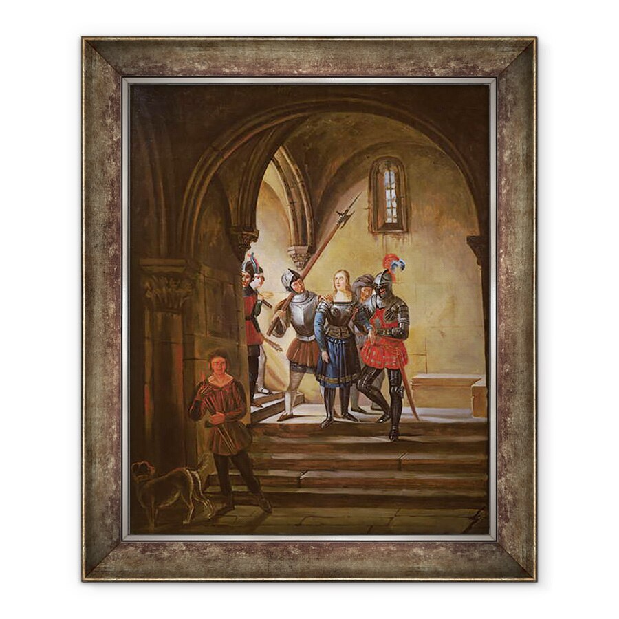 Tablou inramat - Scoala Franceza - Ioana dArc 1412-31 a condus la inchisoare, 90 x 110 cm