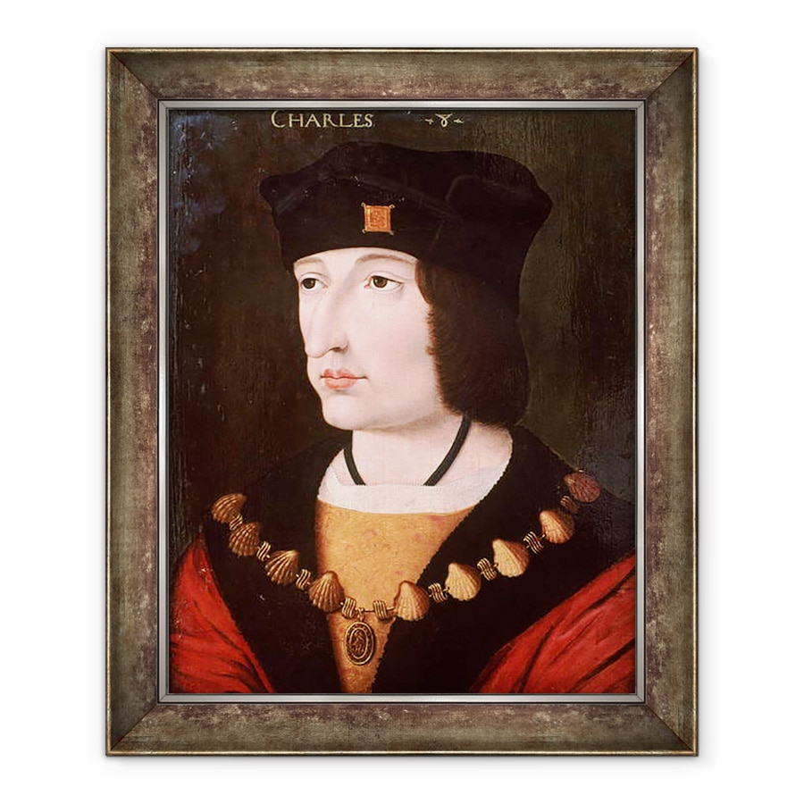 Tablou inramat - Scoala Franceza - Carol al VIII-lea al Frantei, 90 x 110 cm
