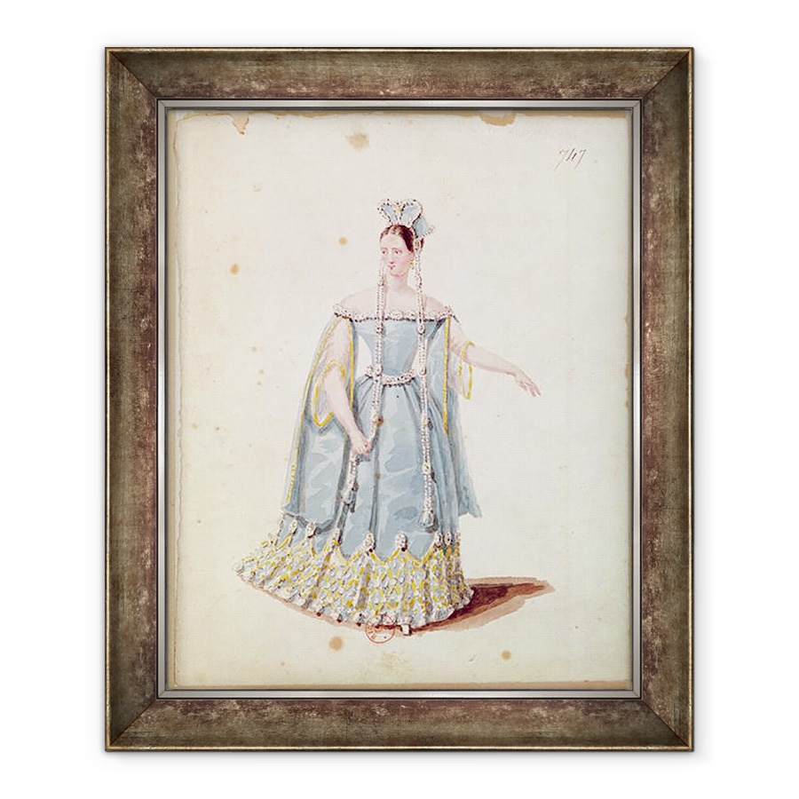 Tablou inramat - Scoala Franceza - Domnisoara Georges in Isabeau de Baviere, 70 x 85 cm
