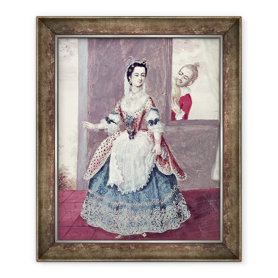 Tablou inramat - Scoala Franceza - Mademoiselle Contat 1760-1813 in rolul Suzannei in Casatoria lui Figaro, 90 x 110 cm