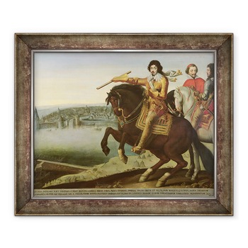 Tablou inramat - Scoala Franceza - Ludovic al XIII-lea la asediul La Rochelle, 70 x 85 cm Tablou inramat - Scoala Franceza - Ludovic al XIII-lea la asediul La Rochelle, 70 x 85 cm