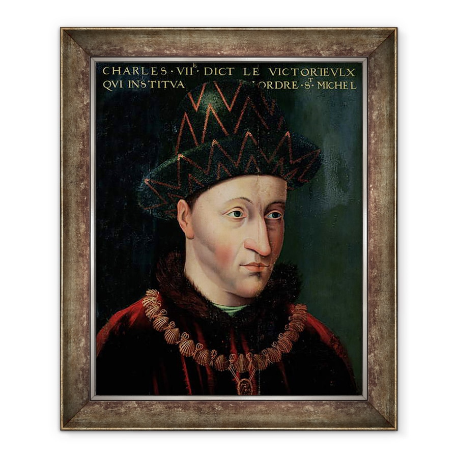 Tablou inramat - Scoala Franceza - Portret De Carol VII 1403-61, 50 x 60 cm