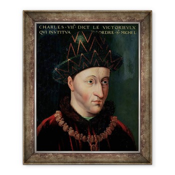 Tablou inramat - Scoala Franceza - Portret De Carol VII 1403-61, 50 x 60 cm Tablou inramat - Scoala Franceza - Portret De Carol VII 1403-61, 50 x 60 cm