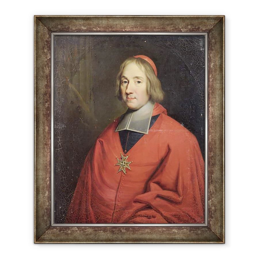 Tablou inramat - Scoala Franceza - Louis-Antoine de Noailles 1651-1729 Arhiepiscop de Paris, 70 x 85 cm