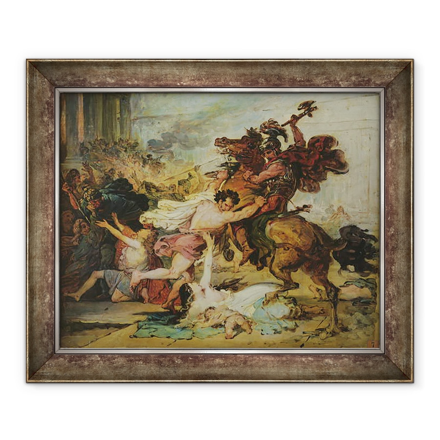 Tablou inramat - Francois Joseph Heim - Schita Rascumpararii Ierusalimului de catre romani, 70 x 85 cm