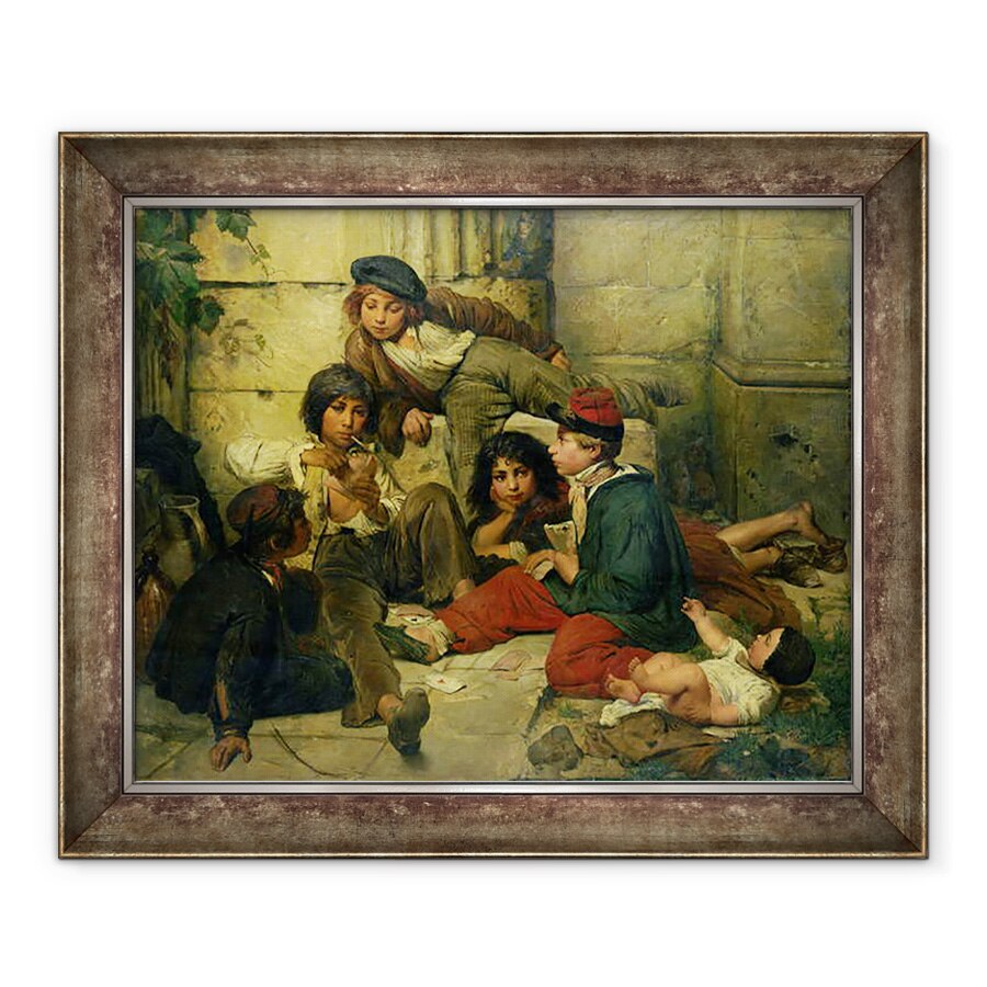 Tablou inramat - Friedrich Karl Hausmann - Copiii strazilor Parisului, 90 x 110 cm