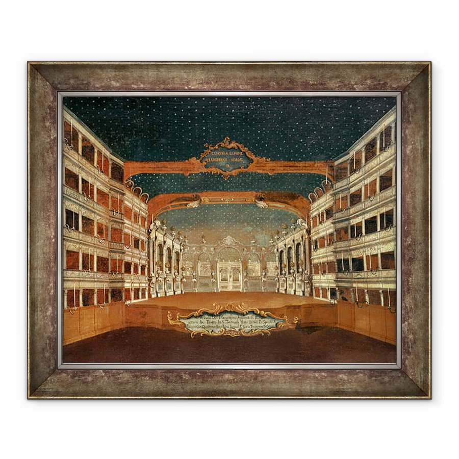 Tablou inramat - Gabriele Bella - Interiorul Teatrului San Samuele, 90 x 110 cm