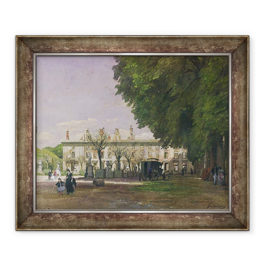 Tablou inramat - Francois Louis Francais - Ruinele Chateau de Saint-Cloud in 1871, 70 x 85 cm