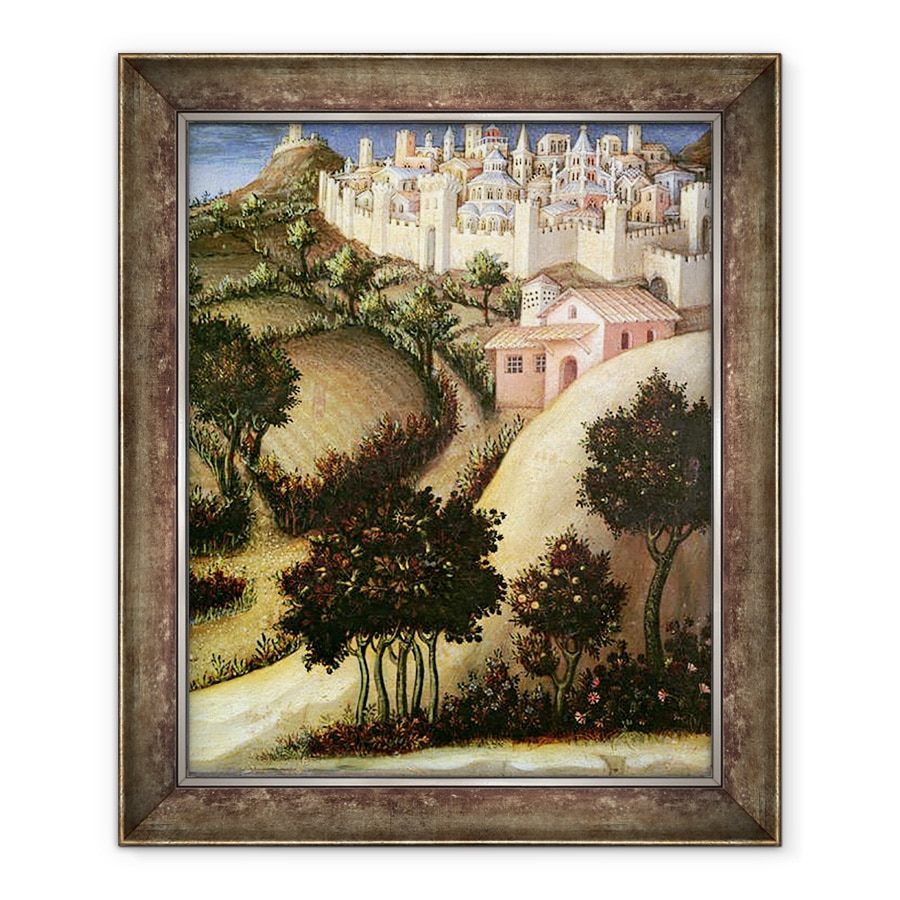 Tablou inramat - Gentile da Fabriano - Adorarea Altarpiece Magi, detaliu al panoului central predella al Egiptului, 90 x 110 cm