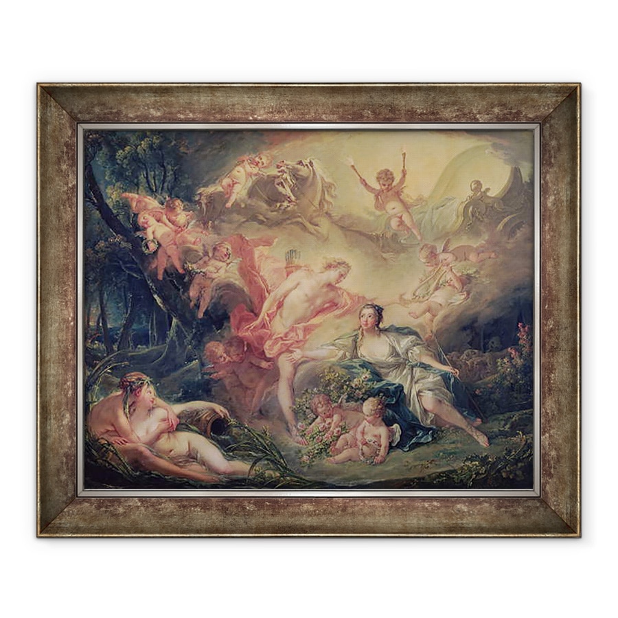 Tablou inramat - Francois Boucher - Apollo Dezvaluindu-si divinitatea pastoritei Isse, 90 x 110 cm