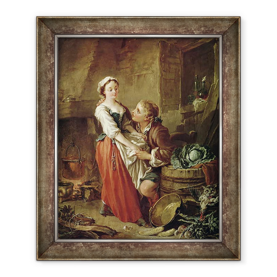 Tablou inramat - Francois Boucher - Frumoasa menajera de bucatarie, 90 x 110 cm