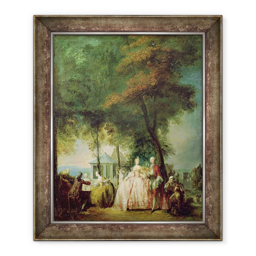 Tablou inramat - Gabriel de Saint-Aubin - Promenada la Longchamp, 70 x 85 cm