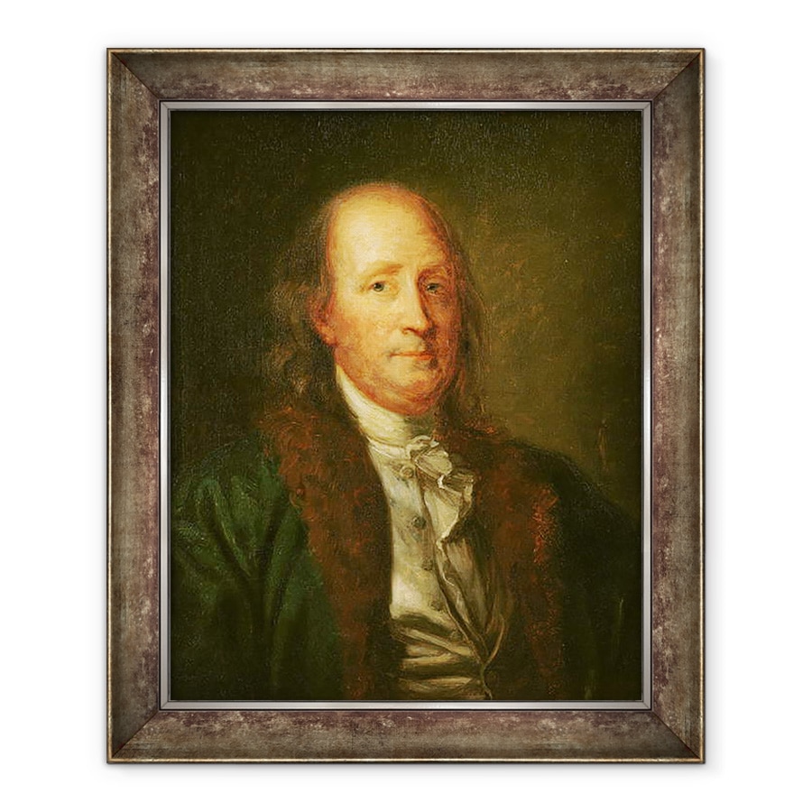 Tablou inramat - George Peter Alexander Healy - Portret De Benjamin Franklin 1706-90, 50 x 60 cm