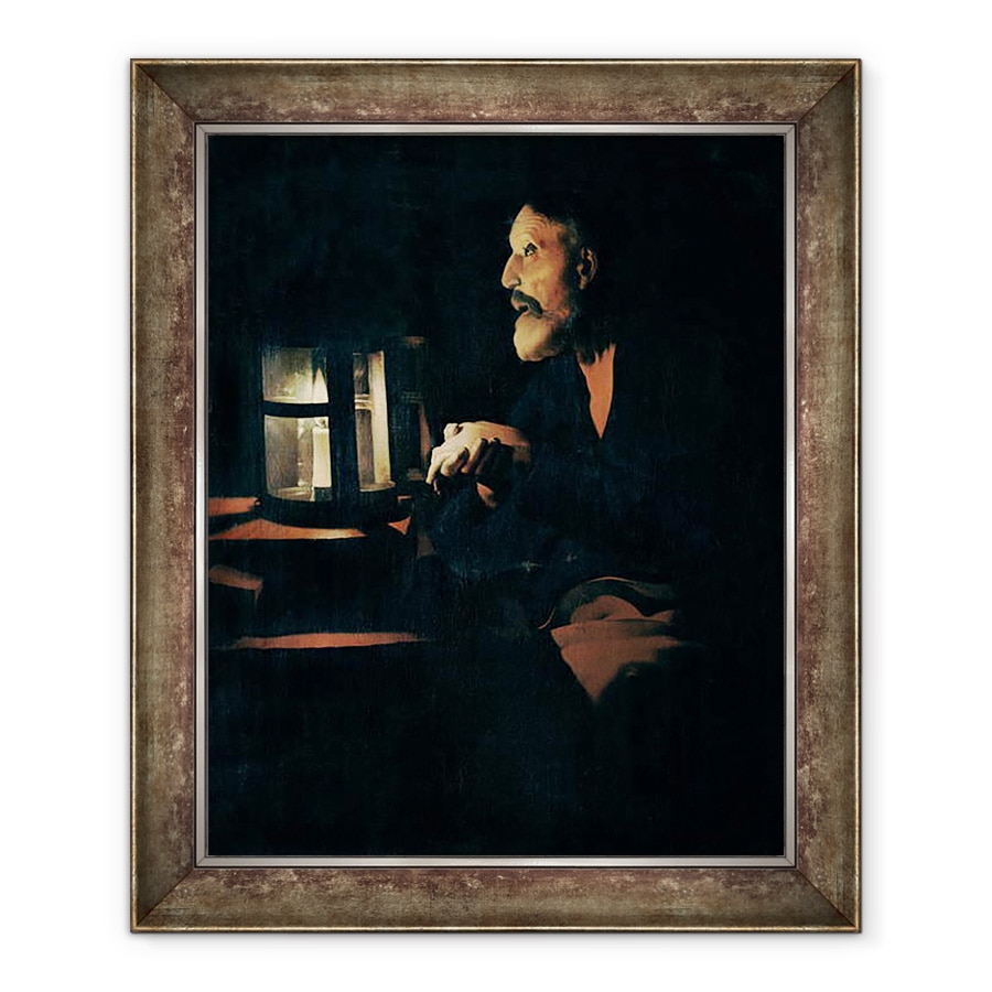 Tablou inramat - Georges de la Tour - Lacrimile Sfantului Petru, 90 x 110 cm