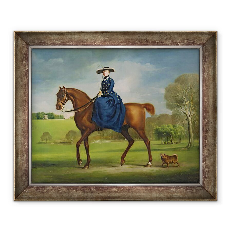Tablou inramat - George Stubbs - Contesa de Coningsby in costum de vanatoare Charlton, 90 x 110 cm