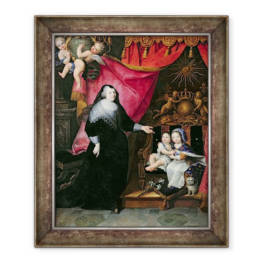 Tablou inramat - Scoala Franceza - Madame de Lansac 1582-1657 si Copiii Frantei, 70 x 85 cm