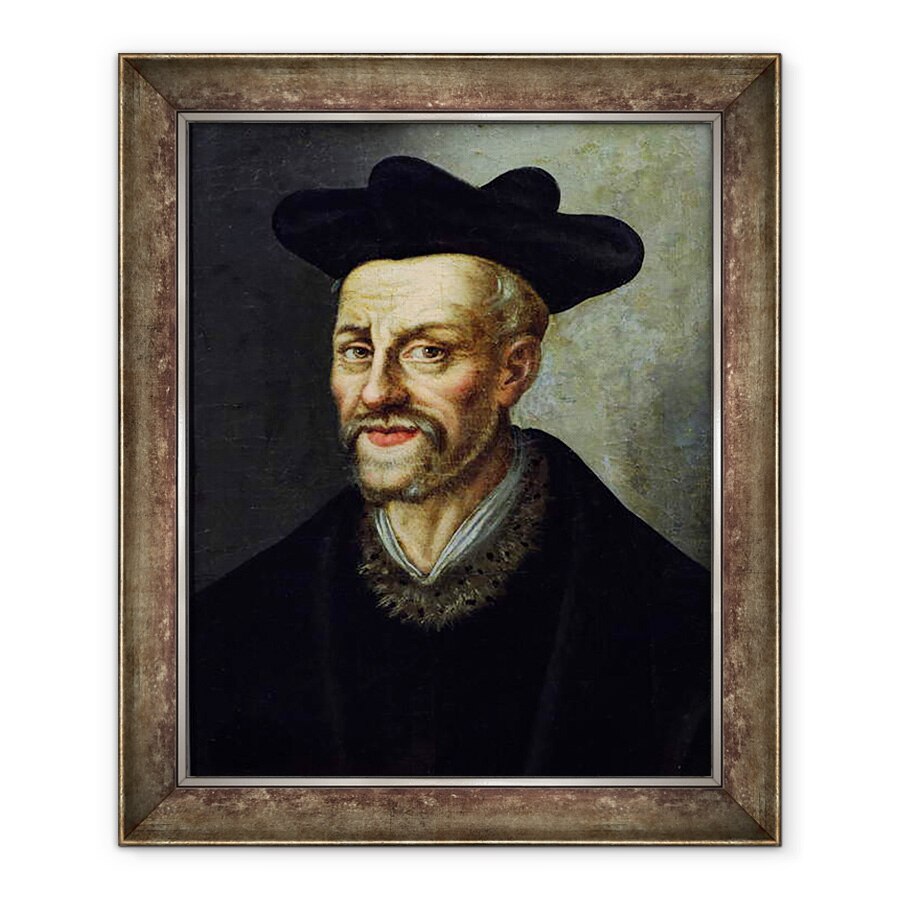 Tablou inramat - Scoala Franceza - Portret De Francois Rabelais c.1494-1553, 50 x 60 cm