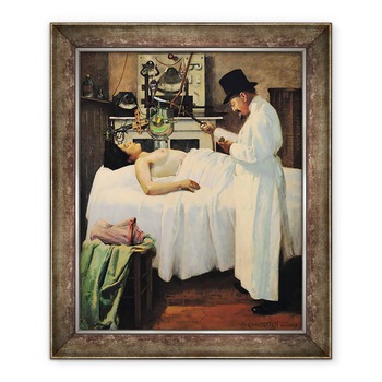 Tablou inramat - Georges Chicotot - Prima incercare de a trata cancerul cu raze X de catre doctorul Chicotot, 70 x 85 cm Tablou inramat - Georges Chicotot - Prima incercare de a trata cancerul cu raze X de catre doctorul Chicotot, 70 x 85 cm