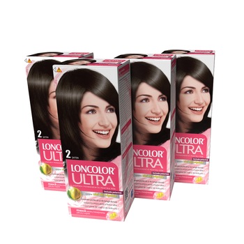 Pachet promo: 4 x Vopsea de par permanenta Loncolor Ultra 2 Saten, 400 ml Pachet promo: 4 x Vopsea de par permanenta Loncolor Ultra 2 Saten, 400 ml