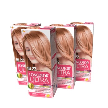 Pachet promo: Vopsea de par permanenta Loncolor Ultra 10.22 Blond Rose, 400 ml x 4 bucati Pachet promo: Vopsea de par permanenta Loncolor Ultra 10.22 Blond Rose, 400 ml x 4 bucati
