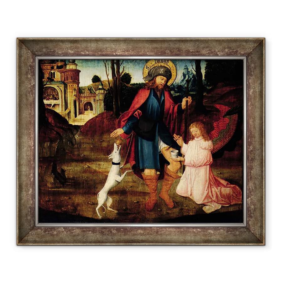 Tablou inramat - Scoala Germana - Vindecarea Sfantului Roch, 90 x 110 cm