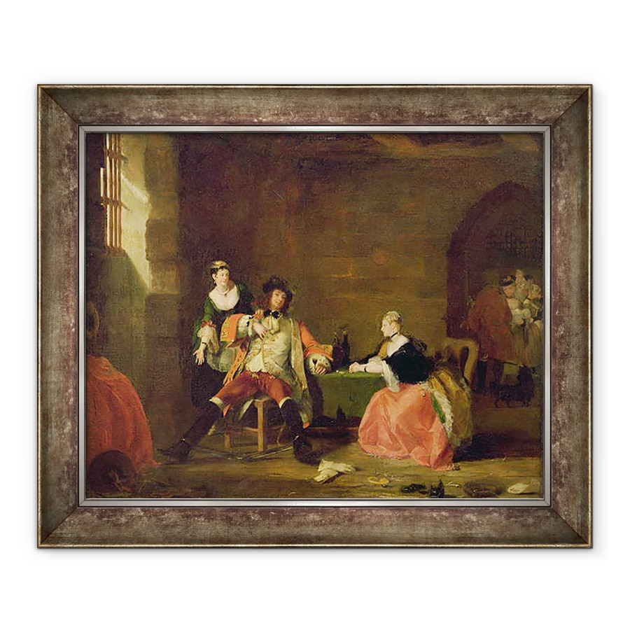 Tablou inramat - Gilbert Stuart Newton - Capitanul Macheath a fost sustinut de Polly si Lucy in Opera Cersetorilor, 70 x 85 cm