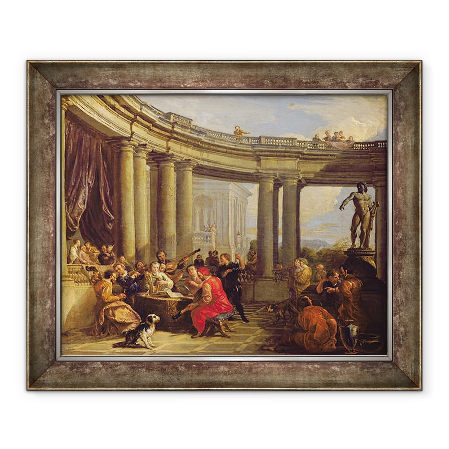Tablou inramat - Giovanni Paolo Pannini - Concert intr-o galerie circulara, 90 x 110 cm