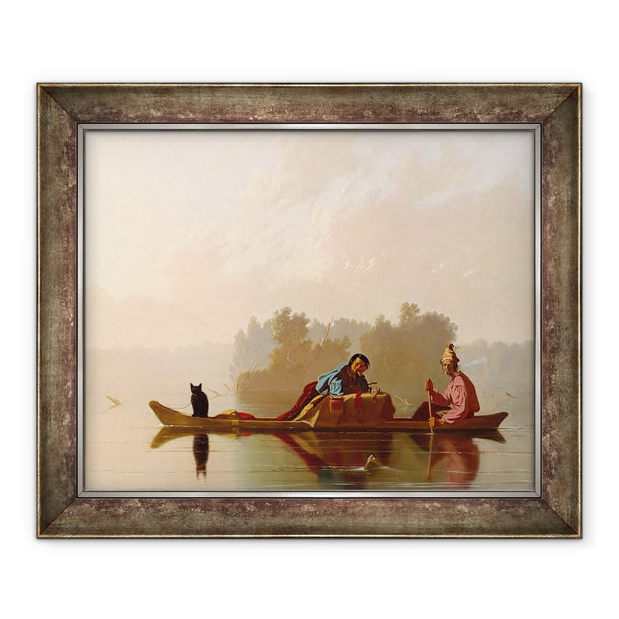 Tablou inramat - George Caleb Bingham - Negustori de blana descendenta Missouri, 90 x 110 cm