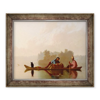 Tablou inramat - George Caleb Bingham - Negustori de blana descendenta Missouri, 90 x 110 cm Tablou inramat - George Caleb Bingham - Negustori de blana descendenta Missouri, 90 x 110 cm