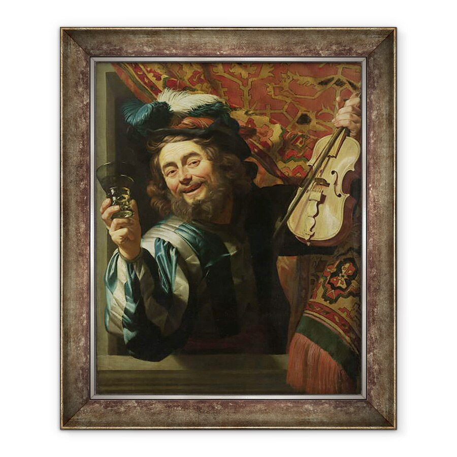 Tablou inramat - Gerrit van Honthorst - Lautarul vesel, 90 x 110 cm