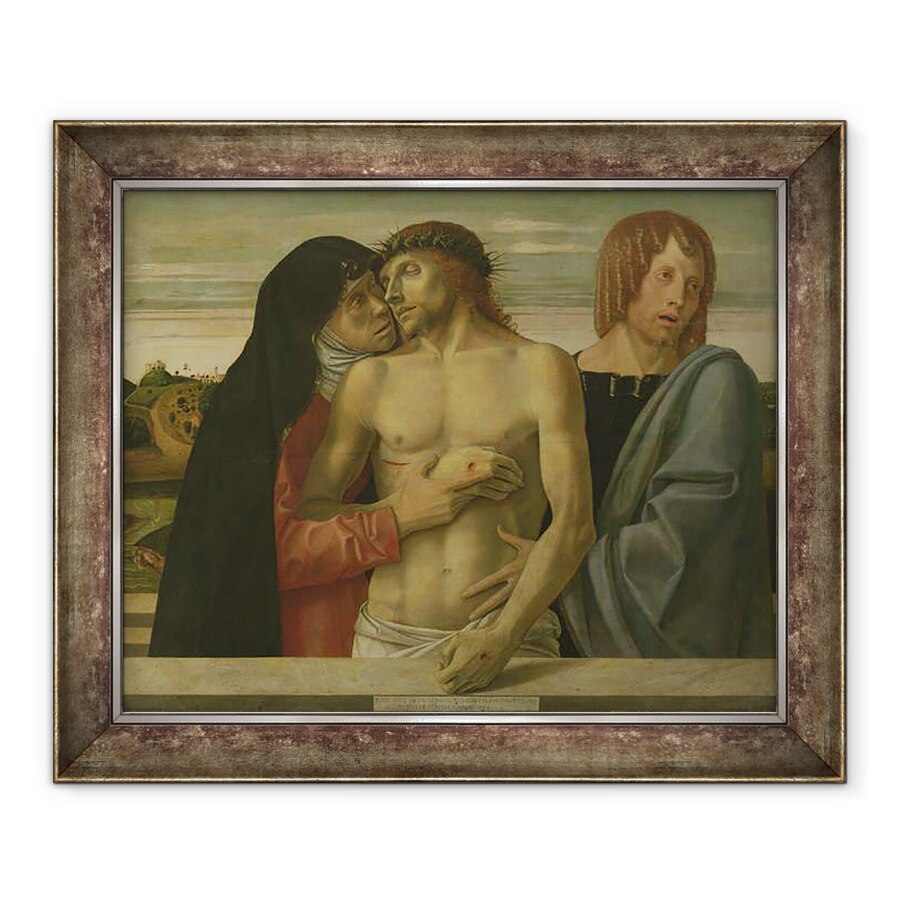 Tablou inramat - Giovanni Bellini - Pieta, sau Hristos mort sustinut de Fecioara si Sfantul Ioan, 90 x 110 cm