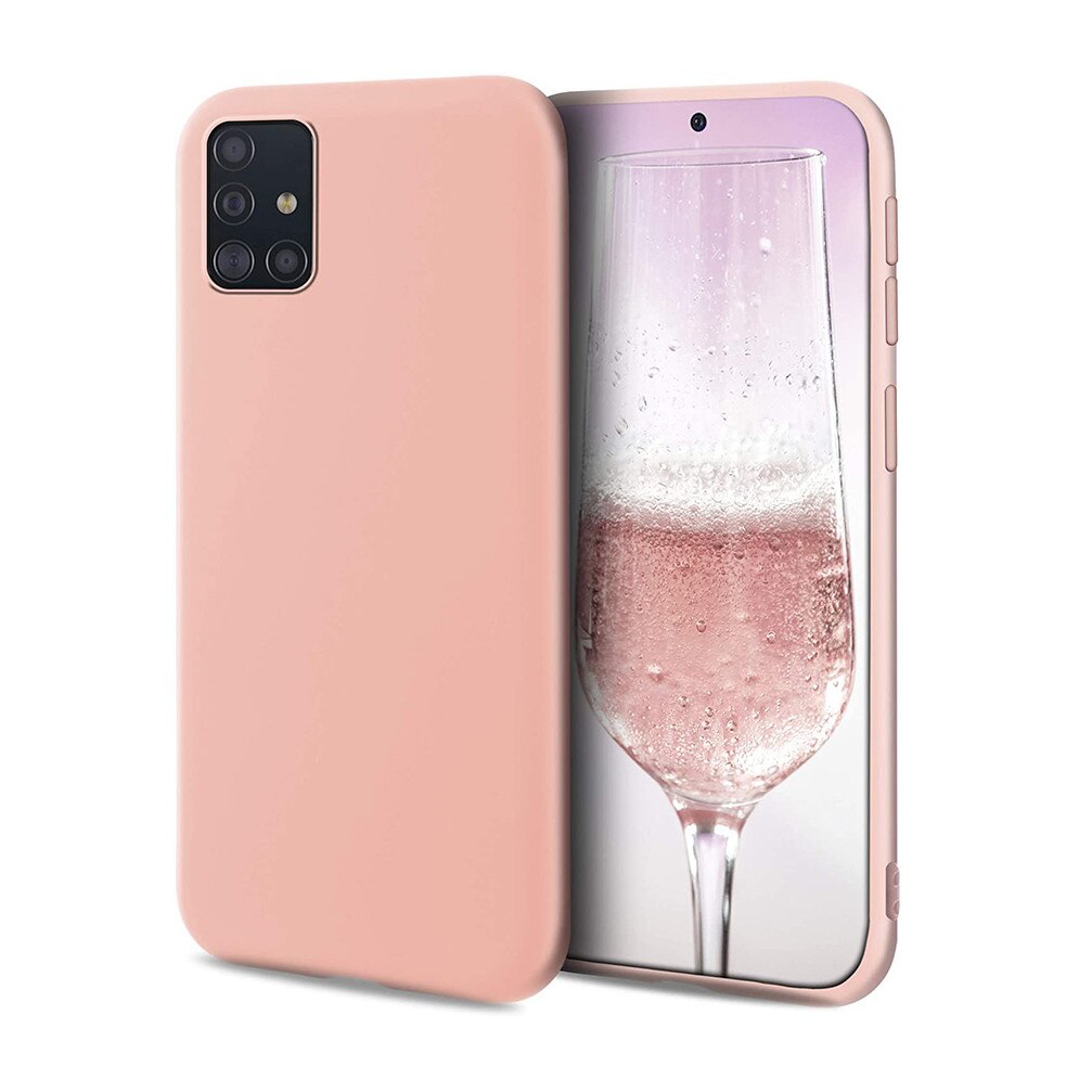 Husa protectie pentru Samsung Galaxy A51, Ultra Slim, Ultra Soft, din silicon cu microfibra la interior, Nude