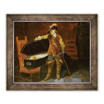 Tablou inramat - Hippolyte Delaroche - Oliver Cromwell 1599-1658 cu sicriul lui Carol I 1600-49 1846, 70 x 85 cm Tablou inramat - Hippolyte Delaroche - Oliver Cromwell 1599-1658 cu sicriul lui Carol I 1600-49 1846, 70 x 85 cm