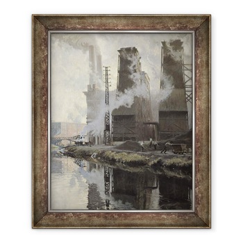 Tablou inramat - Hippolyte Lety - Centrala electrica la Croix-Wasquehal, 90 x 110 cm Tablou inramat - Hippolyte Lety - Centrala electrica la Croix-Wasquehal, 90 x 110 cm