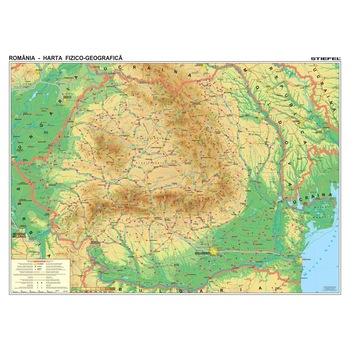 Harta de perete Romania Fizico Geografica si Harta Contur 160x120 cm Harta de perete Romania Fizico Geografica si Harta Contur 160x120 cm