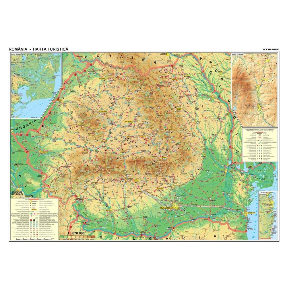 harta turistica a romaniei online Harta de perete Romania Turistica 100x70 cm sipci plastic   eMAG.ro