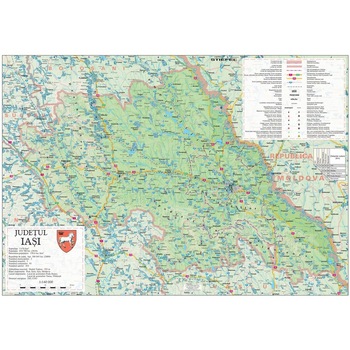 Harta Judetului Iasi 100x70 cm sipci plastic Harta Judetului Iasi 100x70 cm sipci plastic