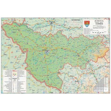 harta rutiera judetul timis Harta Judetului Timis 100x70 cm sipci plastic   eMAG.ro