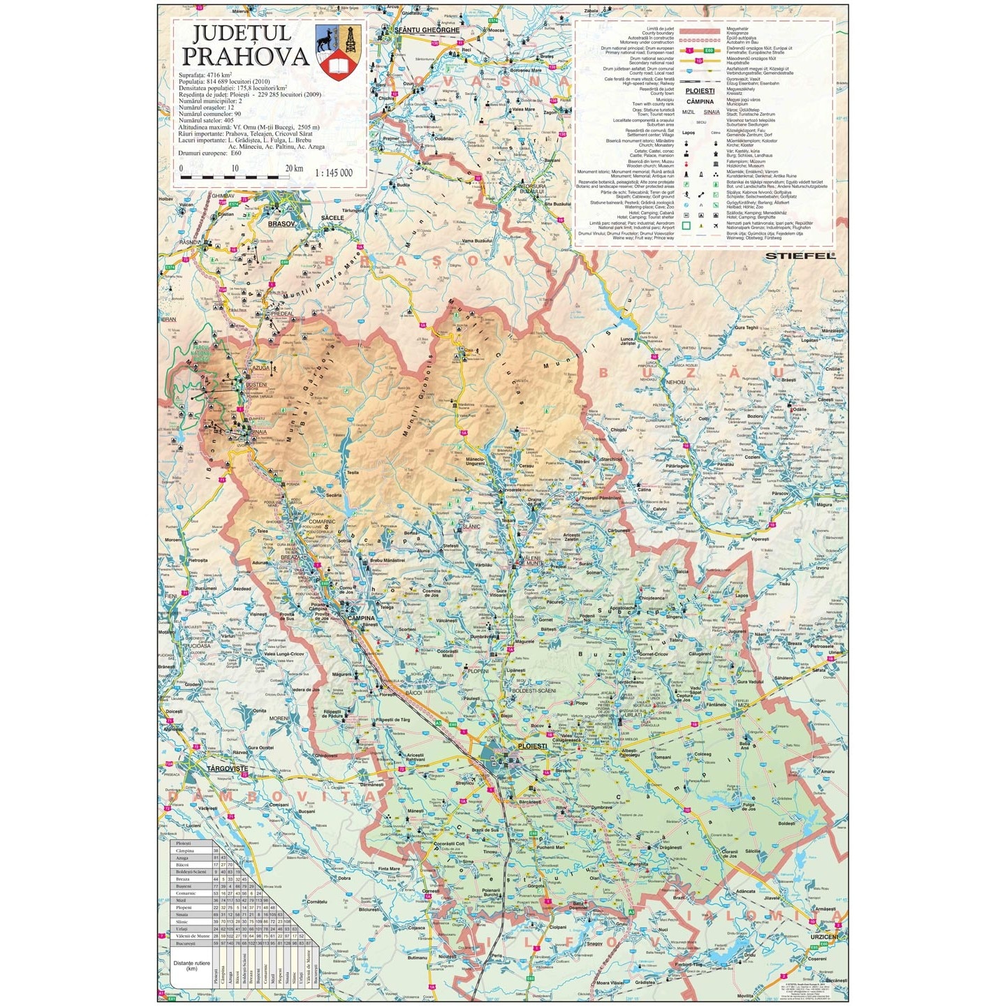 prahova pe harta Harta Judetului Prahova 70x100 cm sipci plastic   eMAG.ro