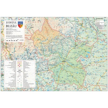 Harta Judetului Buzau 100x70 cm sipci lemn Harta Judetului Buzau 100x70 cm sipci lemn
