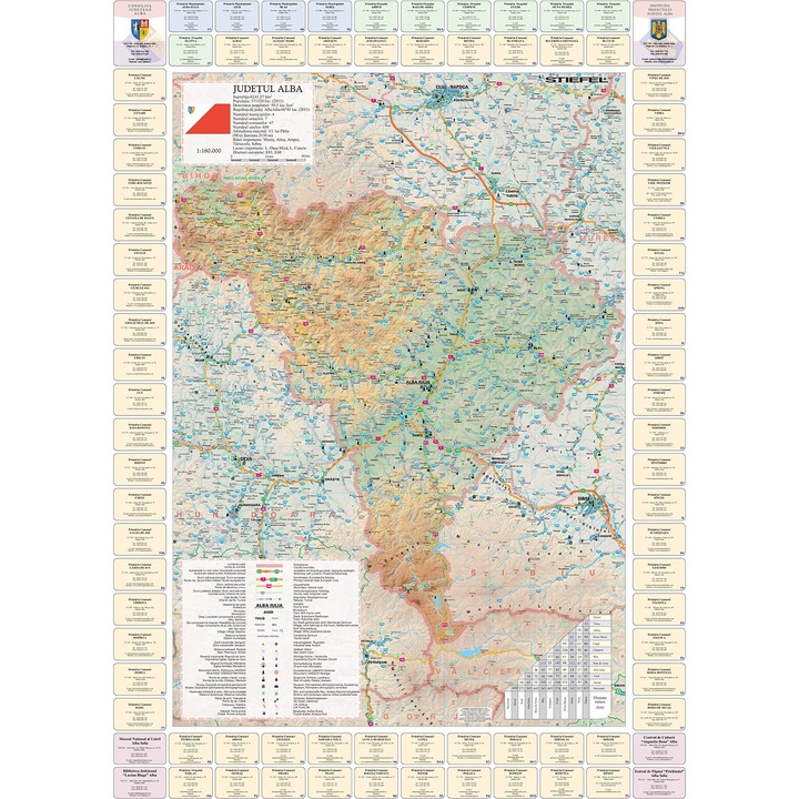 Harta Judetului Alba cu primarii